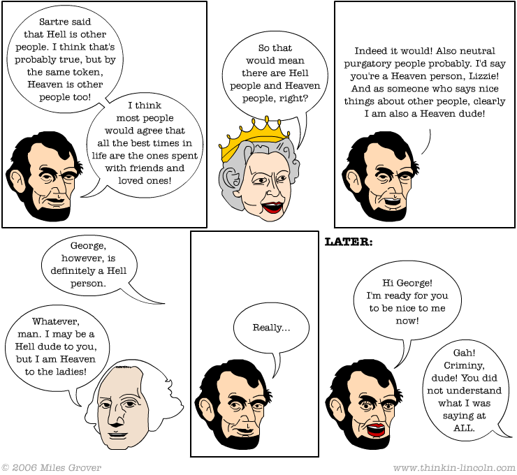 Jean-Paul Sartre is not a character in this comic
